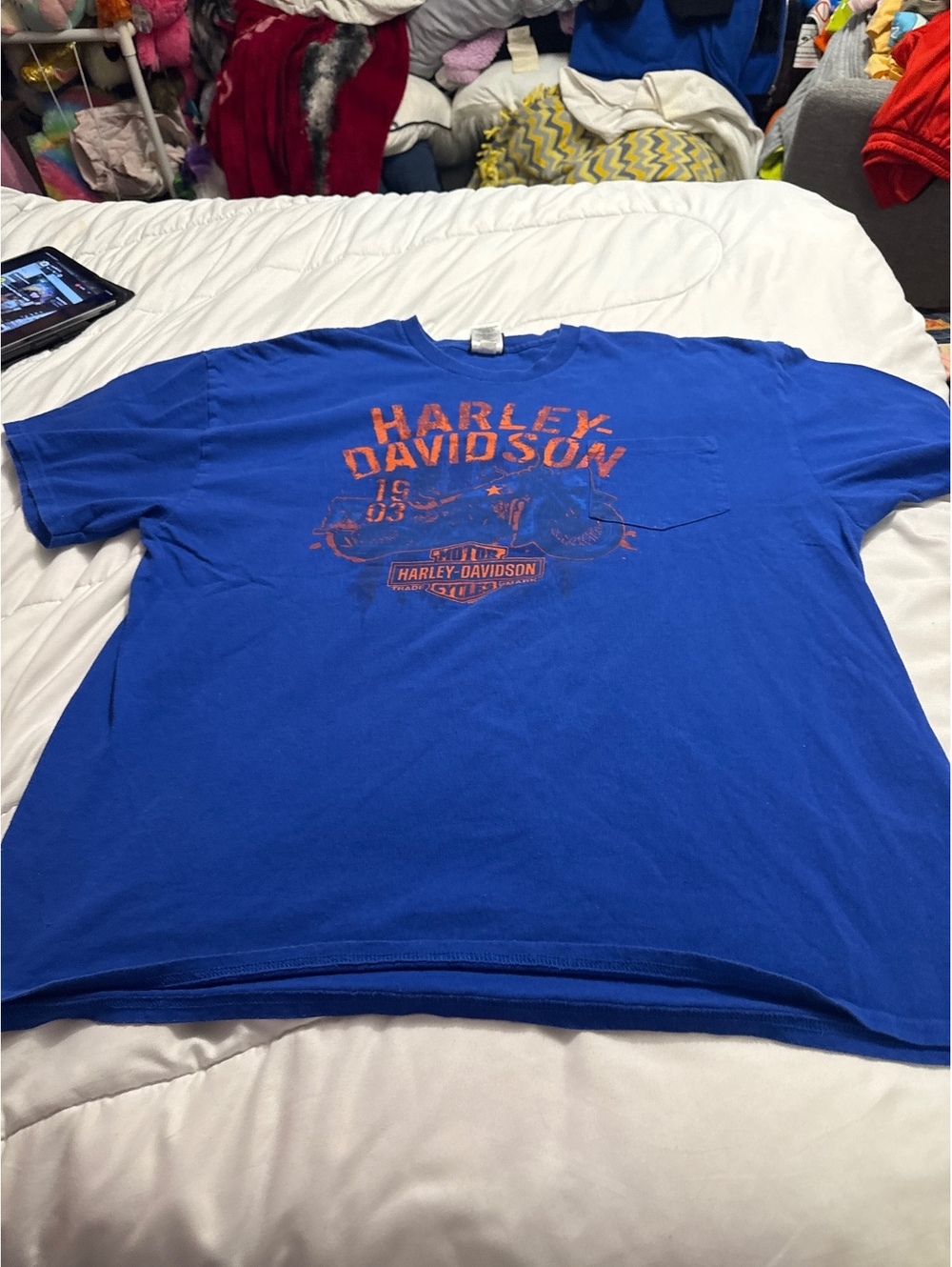 Harley-Davidson Men's Blue Graphic T-Shirt Size 2XL